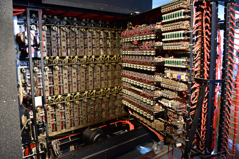 Picture of computer and binary numbers